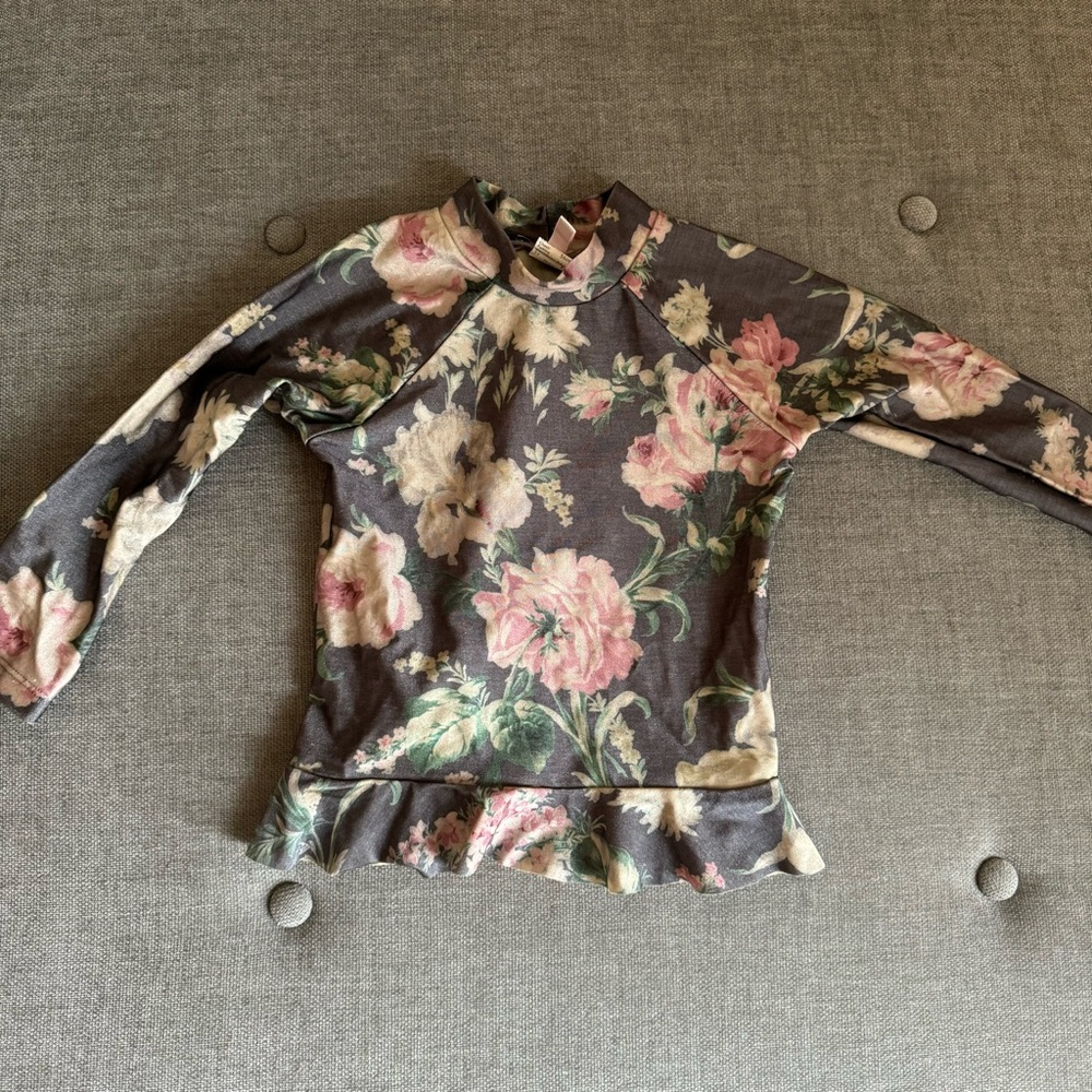 Zimmermann kids floral print sun protect swimming top size 2